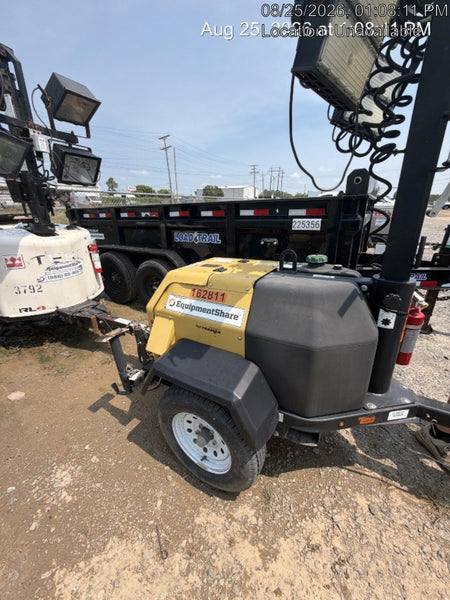 2021 Allmand NLV3GR (4) LED Light Fixture 350W, 23' Vertical Mast, 3kW Prime, Towable, Deep Sea L401, Leveling Jacks, Yanmar T4F 5.8hp