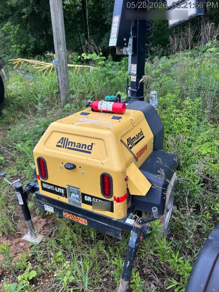 2022 Allmand NLV3GR (4) LED Light Fixture 350W, 23' Vertical Mast, 3kW Prime, Towable, Deep Sea L401, Leveling Jacks, Yanmar T4F 5.8hp