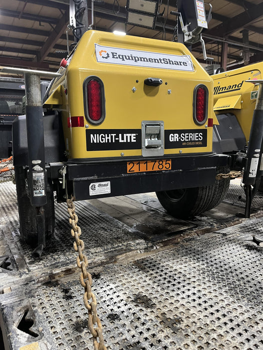 2022 Allmand NLV3GR (4) LED Light Fixture 350W, 23' Vertical Mast, 3kW Prime, Towable, Deep Sea L401, Leveling Jacks, Yanmar T4F 5.8hp