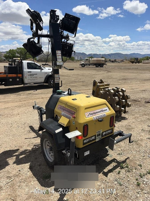 2021 Allmand NLV3GR (4) LED Light Fixture 350W, 23' Vertical Mast, 3kW Prime, Towable, Deep Sea L401, Leveling Jacks, Yanmar T4F 5.8hp