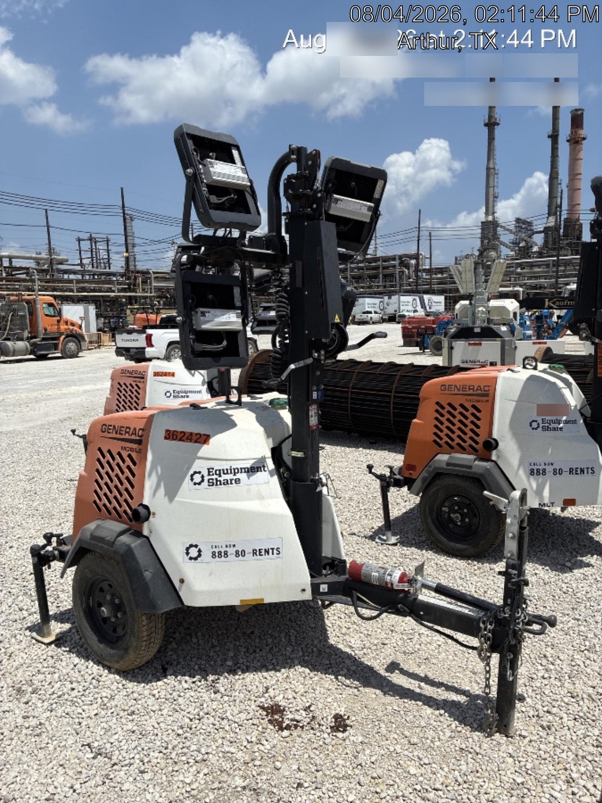 2023 Generac MLT2 Diesel, Flex Switch 120V Input, Powerzone Controller, 
(4) 320W LED Lights, 4kW Generator, 39.9 Gal Fuel Tank, 2" Ball, T3