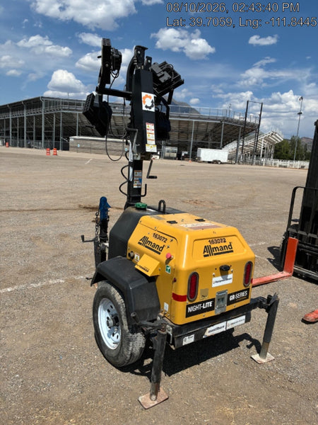 2021 Allmand NLV3GR (4) LED Light Fixture 350W, 23' Vertical Mast, 3kW Prime, Towable, Deep Sea L401, Leveling Jacks, Yanmar T4F 5.8hp