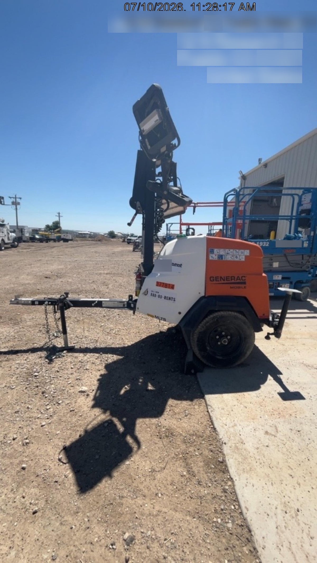 2023 Generac MLT2 Diesel, Flex Switch 120V Input, Powerzone Controller, 
(4) 320W LED Lights, 4kW Generator, 39.9 Gal Fuel Tank, 2" Ball, T3