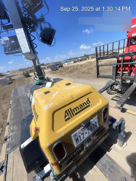 2022 Allmand NLV3GR (4) LED Light Fixture 350W, 23' Vertical Mast, 3kW Prime, Towable, ES Decals, T3