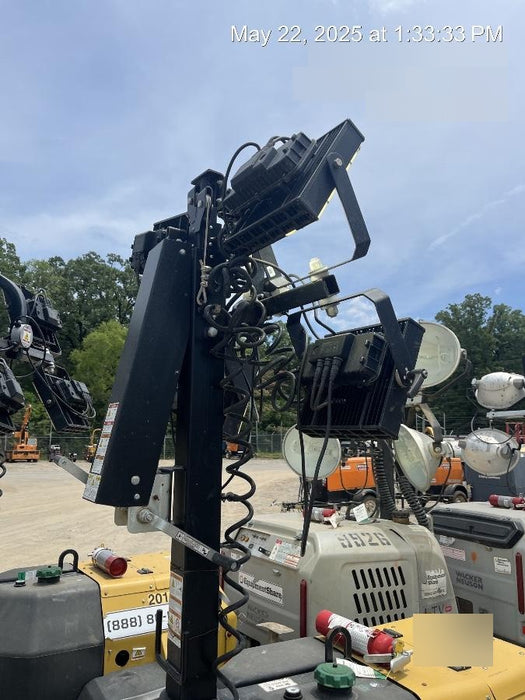 Allmand NLV3GR (4) LED Light Fixture 350W, 23' Vertical Mast, 3kW Prime, Towable, Deep Sea L401, Leveling Jacks, Yanmar T4F 5.8hp