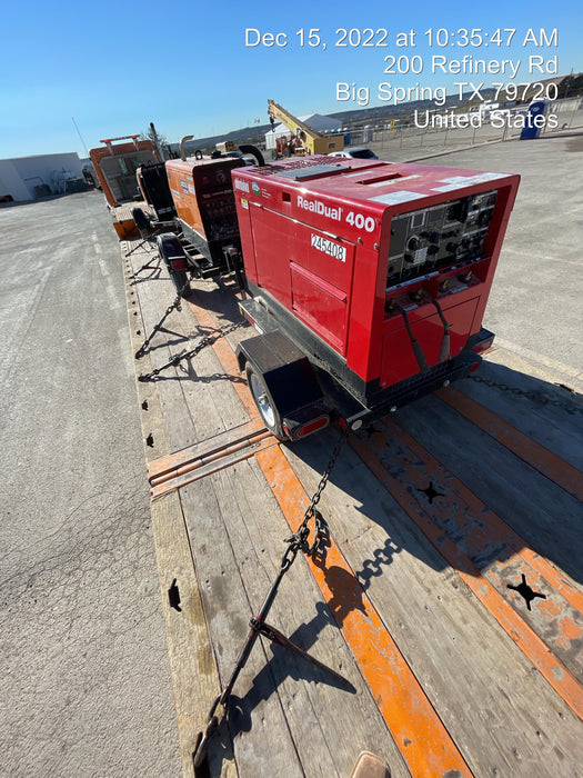 2022 Shindaiwa DGW400MDL Kubota D902 Engine, 23 HP, Dual Op Welder, Wire, Arc, Droop Stick, Tig, and CC Stick Functionality, Simulphase, 3 Phase and 1 Phase Gen Output, Single Axle NB Trlr, Slr Trckl Chrg 12V 12W, Fire Ext