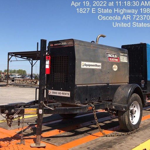 2019 Lincoln Electric Vantage 322 Welder Ready-Pak 3, Two wheel trailer, Fender and Light kit, Cable Rack