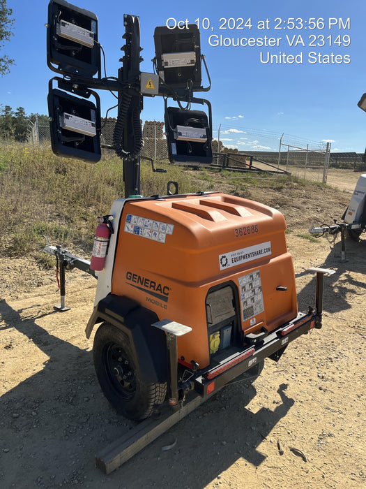 2023 Generac MLT2 Diesel, Flex Switch 120V Input, Powerzone Controller, 
(4) 320W LED Lights, 4kW Generator, 39.9 Gal Fuel Tank, 2" Ball, T3