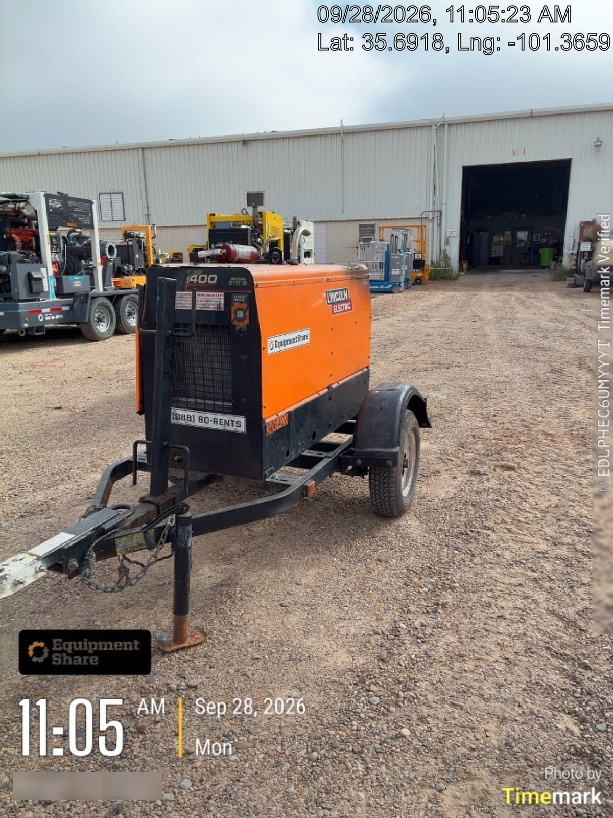 2023 Lincoln Electric LE400 Kubota V1505, Trlr, Cable Rack, Light Kit, ES Decals, T3