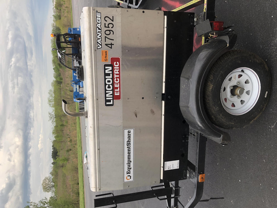 2019 Lincoln Electric Vantage 322 Ready-Pak 3, Two Wheel Trailer, Fender and Light Kit, Cable Rack