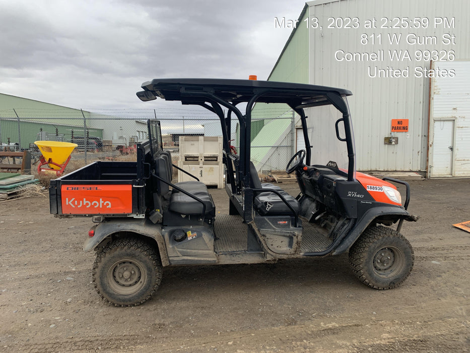 2021 Kubota RTV-X1140W-H Plastic Canopy, Windshield Acrylic Clear, LED Strobe Light, Wire Harness Kit, Back up Alarm