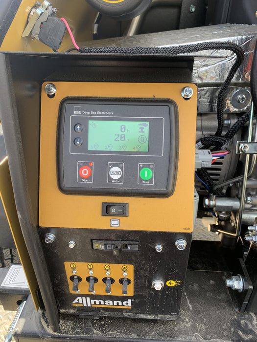 2022 Allmand NLV3GR (4) LED Light Fixture 350W, 23' Vertical Mast, 3kW Prime, Towable, Deep Sea L401, Leveling Jacks, Yanmar T4F 5.8hp