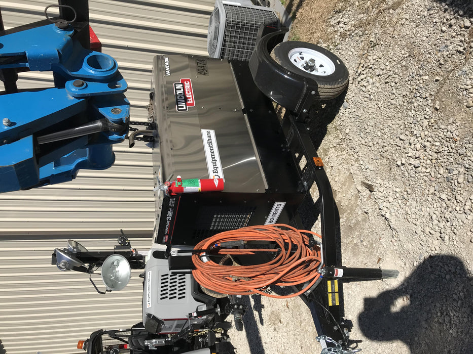 2019 Lincoln Electric Vantage 322 Ready-Pak 3, Two Wheel Trailer, Fender and Light Kit, Cable Rack