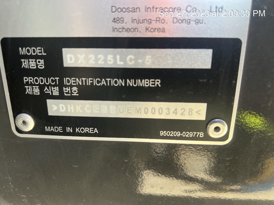 2022 DOOSAN DX225LC-5