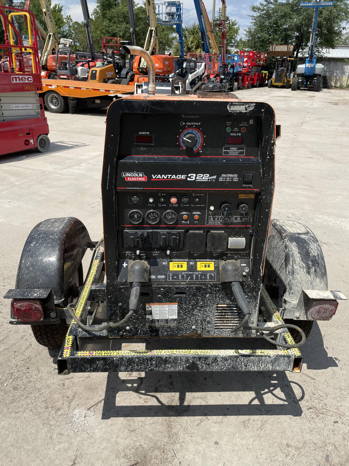 2021 Lincoln Electric Vantage 322 Vantage 322 Ready Pak 3 w/ Decals, ORANGE (includes trailer, cable rack, fender light kit) NO Telematics