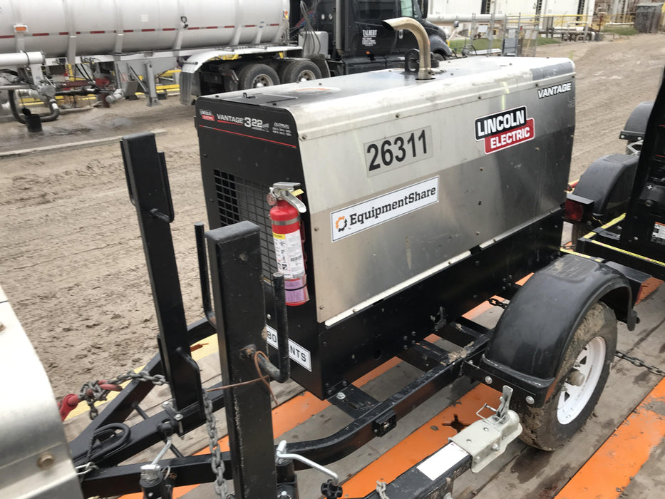 2019 Lincoln Electric Vantage 322 Lincoln Vantage 322 Welder w/Trailer, Light Kit, Cable Rack