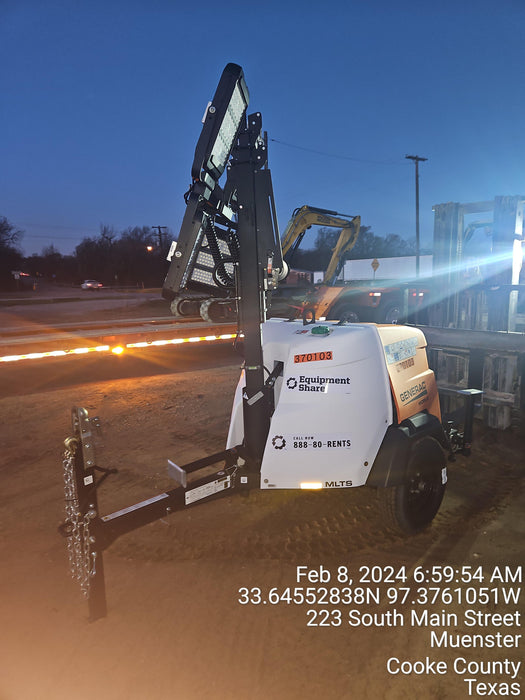 2023 Generac MLT2 Diesel, Flex Switch 120V Input, Powerzone Controller, 
(4) 320W LED Lights, 4kW Generator, 39.9 Gal Fuel Tank, 2" Ball, T3