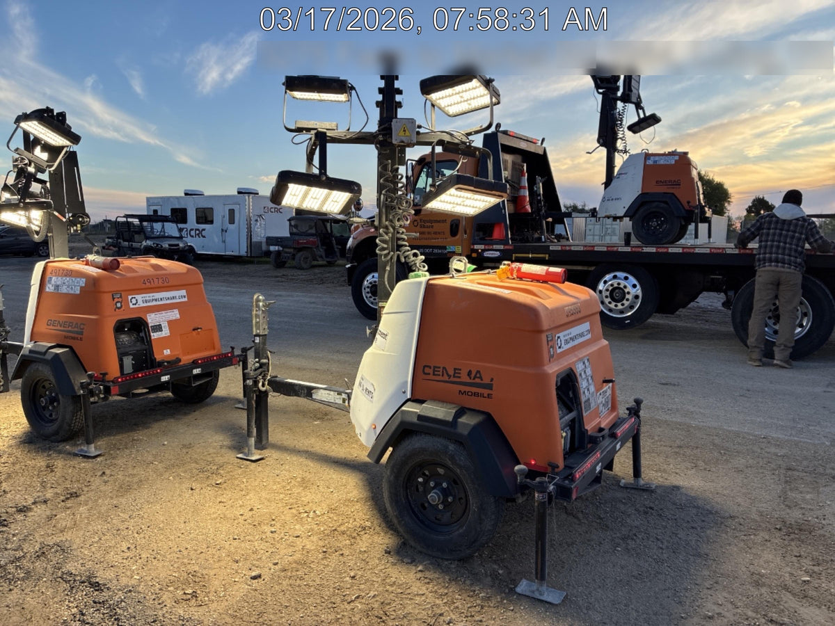 2024 Generac MLT2 Diesel, Flex Switch 120V Input, Powerzone Controller, 
(4) 320W LED Lights, 4kW Generator, 39.9 Gal Fuel Tank, 2" Ball, T3