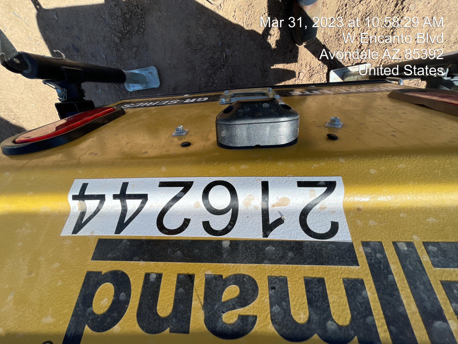 2022 Allmand NLV3GR (4) LED Light Fixture 350W, 23' Vertical Mast, 3kW Prime, Towable, Deep Sea L401, Leveling Jacks, Yanmar T4F 5.8hp