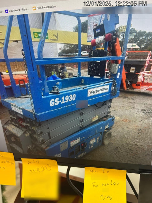 2019 Genie GS-1930 Fixed Rails with Chain Entry