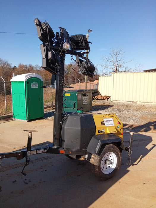 2021 Allmand NLV3GR (4) LED Light Fixture 350W, 23' Vertical Mast, 3kW Prime, Towable, Deep Sea L401, Leveling Jacks, Yanmar T4F 5.8hp