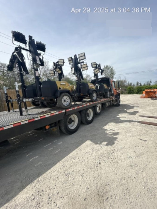 2022 Allmand NLV3GR (4) LED Light Fixture 350W, 23' Vertical Mast, 3kW Prime, Towable, Deep Sea L401, Leveling Jacks, Yanmar T4F 5.8hp