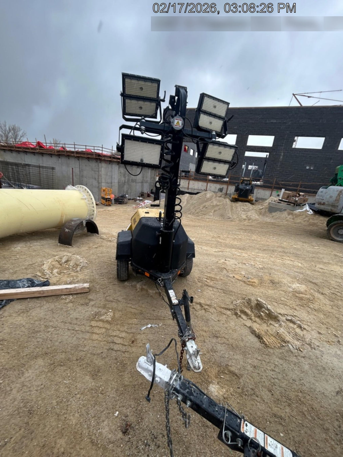 2022 Allmand NLV3GR (4) LED Light Fixture 350W, 23' Vertical Mast, 3kW Prime, Towable, Deep Sea L401, Leveling Jacks, Yanmar T4F 5.8hp