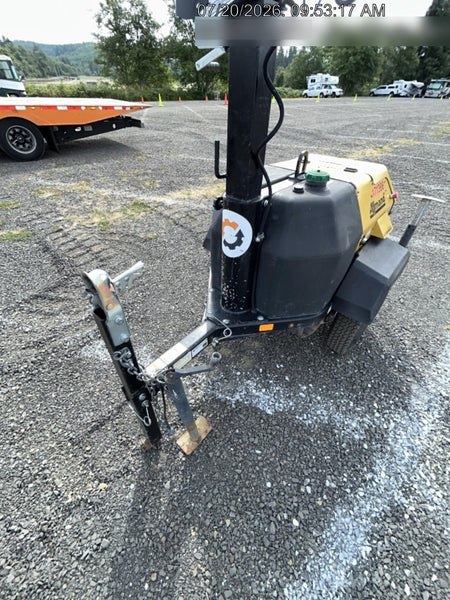 2021 Allmand NLV3GR (4) LED Light Fixture 350W, 23' Vertical Mast, 3kW Prime, Towable, Deep Sea L401, Leveling Jacks, Yanmar T4F 5.8hp