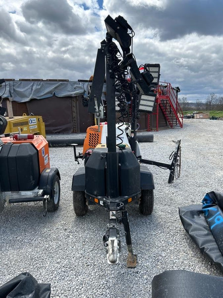 2022 Allmand NLV3GR (4) LED Light Fixture 350W, 23' Vertical Mast, 3kW Prime, Towable, Deep Sea L401, Leveling Jacks, Yanmar T4F 5.8hp