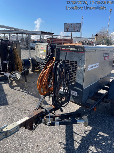 2019 Lincoln Electric Vantage 322 Ready-Pak 3, Two Wheel Trailer, Fender and Light Kit, Cable Rack