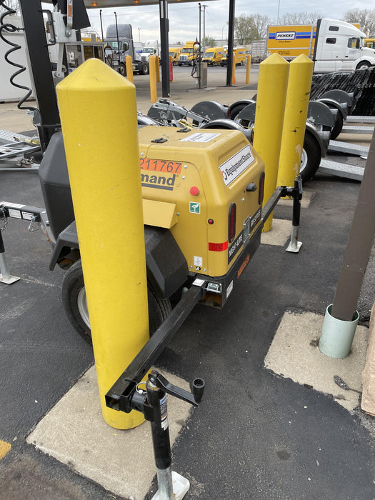 2022 Allmand NLV3GR (4) LED Light Fixture 350W, 23' Vertical Mast, 3kW Prime, Towable, Deep Sea L401, Leveling Jacks, Yanmar T4F 5.8hp