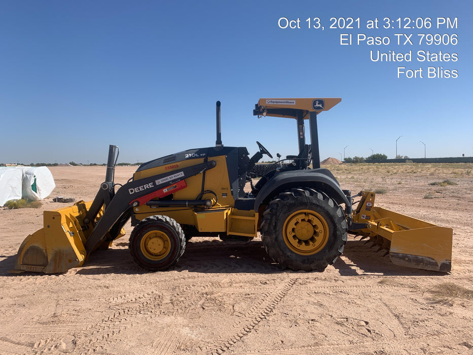 2020 John Deere 210LEP Canopy, 4WD, Second rear hydraulic cylinder, Light Package, Wheel weights