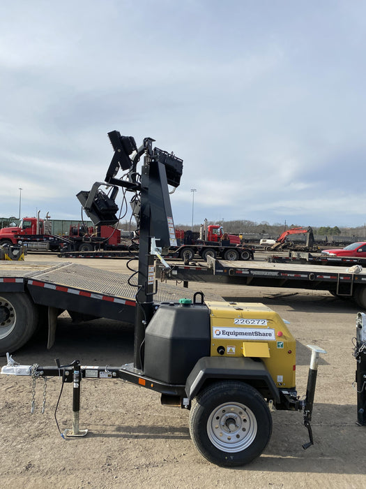 2022 Allmand NLV3GR (4) LED Light Fixture 350W, 23' Vertical Mast, 3kW Prime, Towable, Deep Sea L401, Leveling Jacks, Yanmar T4F 5.8hp