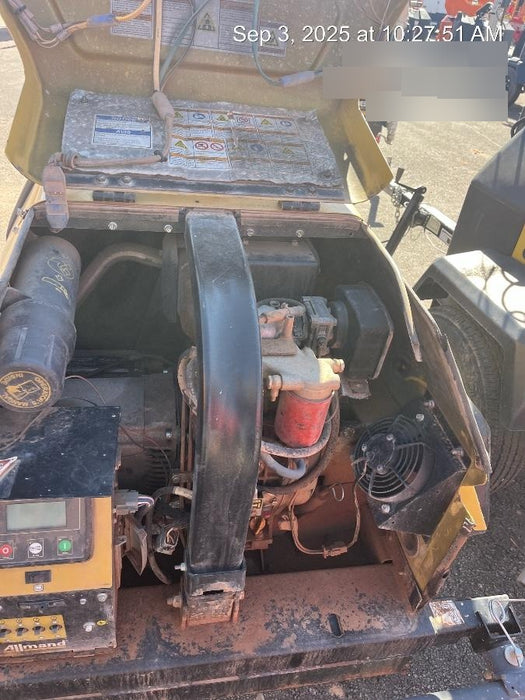 Allmand NLV3GR (4) LED Light Fixture 350W, 23' Vertical Mast, 3kW Prime, Towable, Deep Sea L401, Leveling Jacks, Yanmar T4F 5.8hp