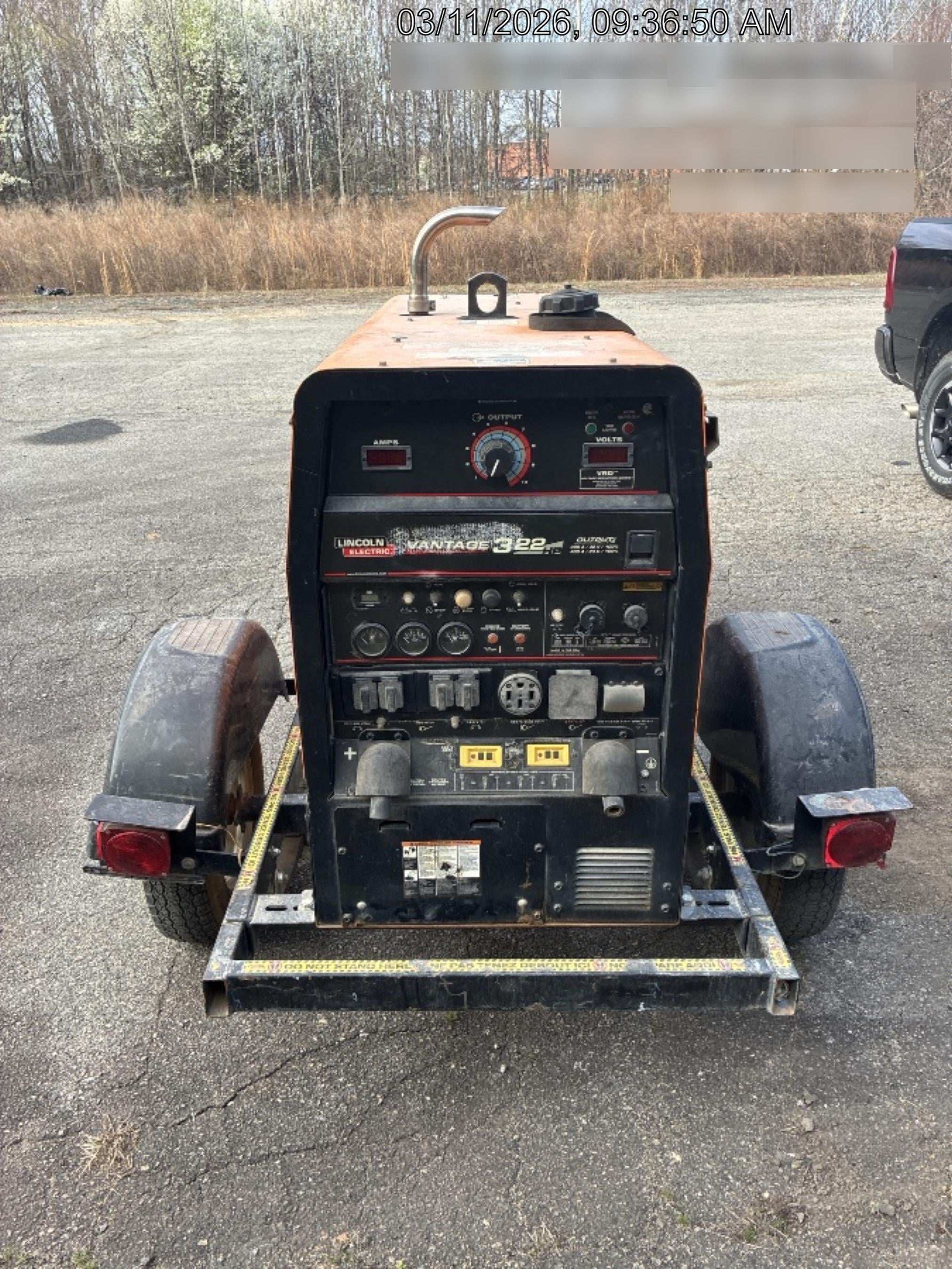 2021 Lincoln Electric Vantage 322 Vantage 322 Ready Pak 3 w/ Decals, ORANGE (includes trailer, cable rack, fender light kit) NO Telematics