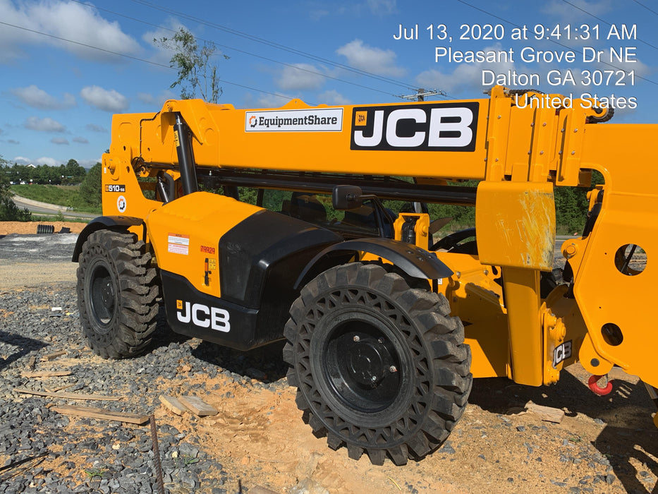 2020 JCB 510-56 Canopy, Solid Tires, Work Lights, Beacon, Aux Hydraulics, Back up Alarm, Lifting Eye, ES Decals
