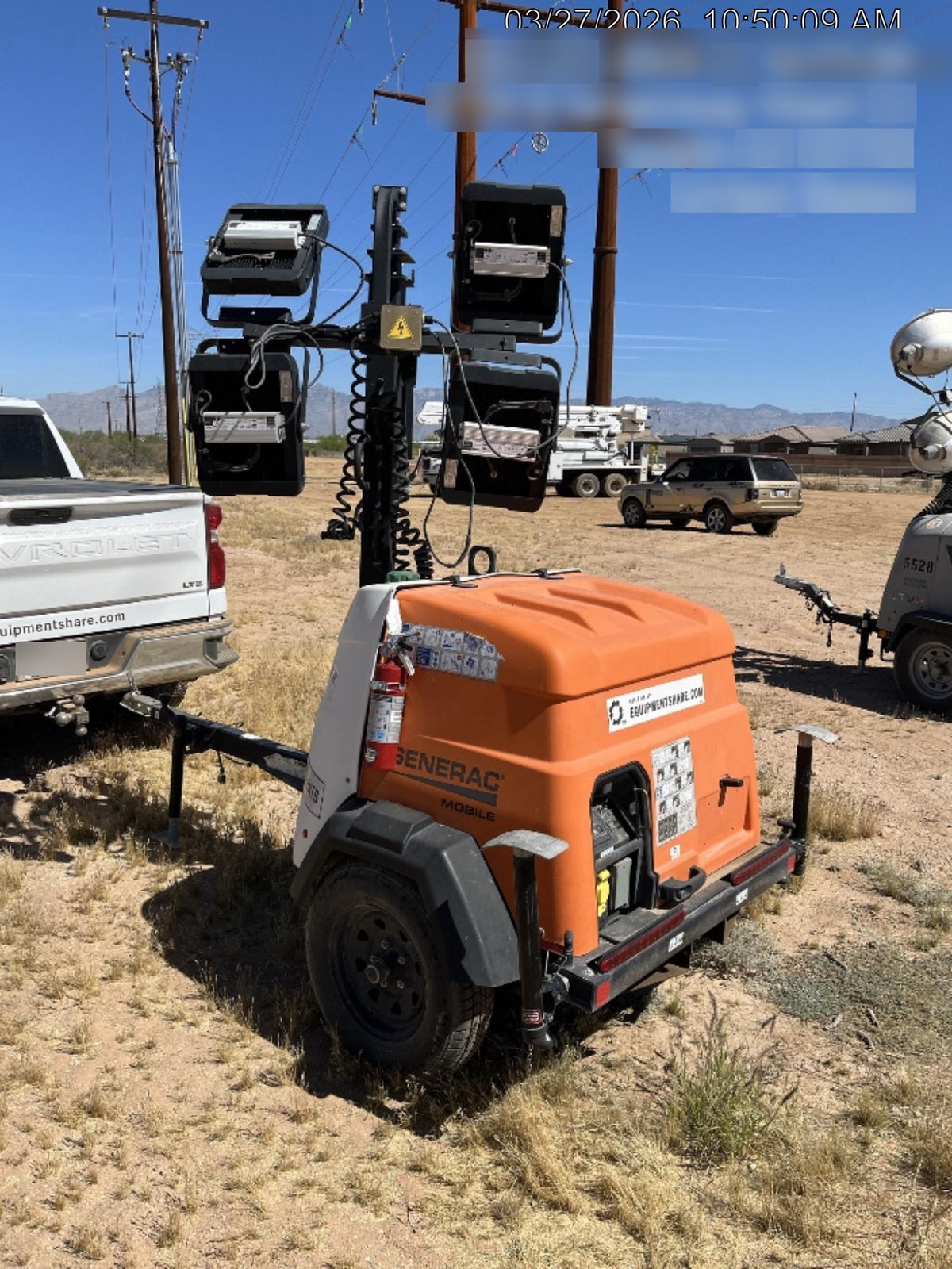 2024 Generac MLT2 Diesel, Flex Switch 120V Input, Powerzone Controller, 
(4) 320W LED Lights, 4kW Generator, 39.9 Gal Fuel Tank, 2" Ball, T3