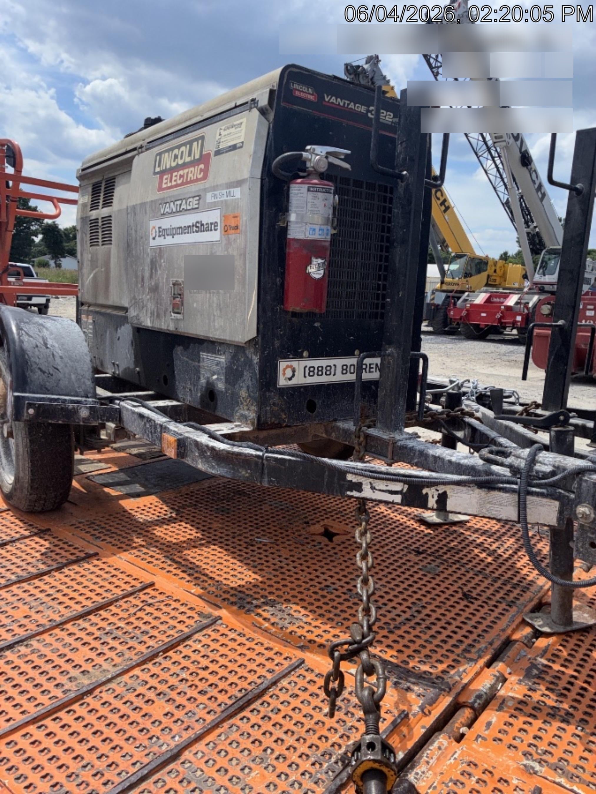 2019 Lincoln Electric Vantage 322 Ready-Pak 3, Two Wheel Trailer, Fender and Light Kit, Cable Rack