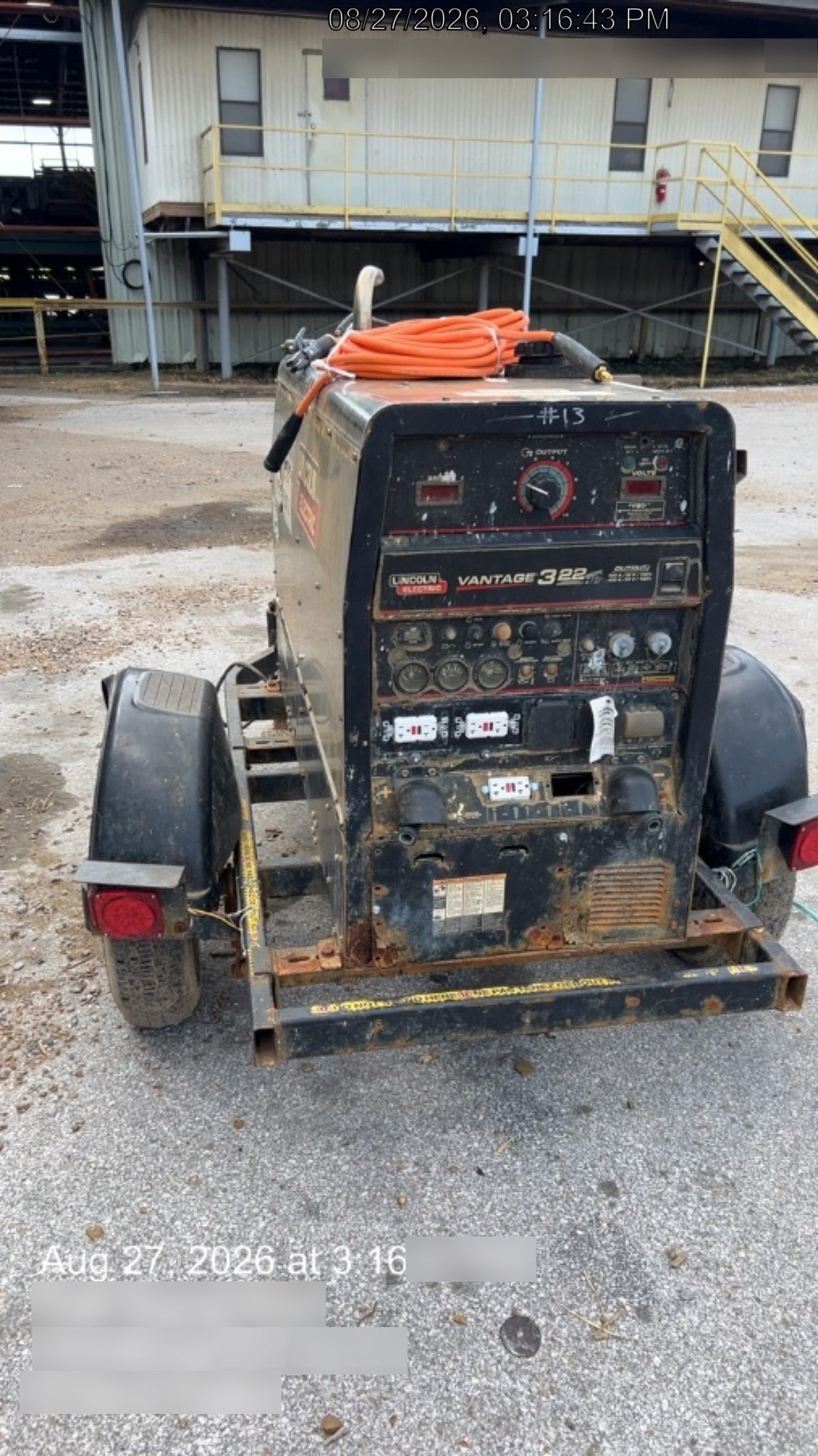 2018 Lincoln Electric Vantage 322 Lincoln Vantage 322 Welder Ready Pak 3 - Vantage 322, Trailer, Fender and light kit, Cable rack