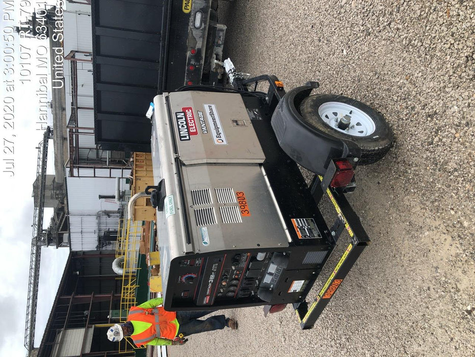2019 Lincoln Electric Vantage 322 Welder Ready-Pak 3, Two wheel trailer, Fender and Light kit, Cable Rack
