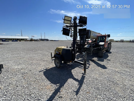 2022 Allmand NLV3GR (4) LED Light Fixture 350W, 23' Vertical Mast, 3kW Prime, Towable, Deep Sea L401, Leveling Jacks, Yanmar T4F 5.8hp