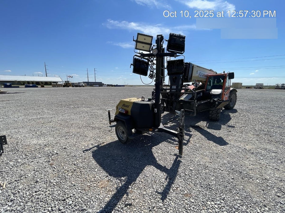 2022 Allmand NLV3GR (4) LED Light Fixture 350W, 23' Vertical Mast, 3kW Prime, Towable, Deep Sea L401, Leveling Jacks, Yanmar T4F 5.8hp