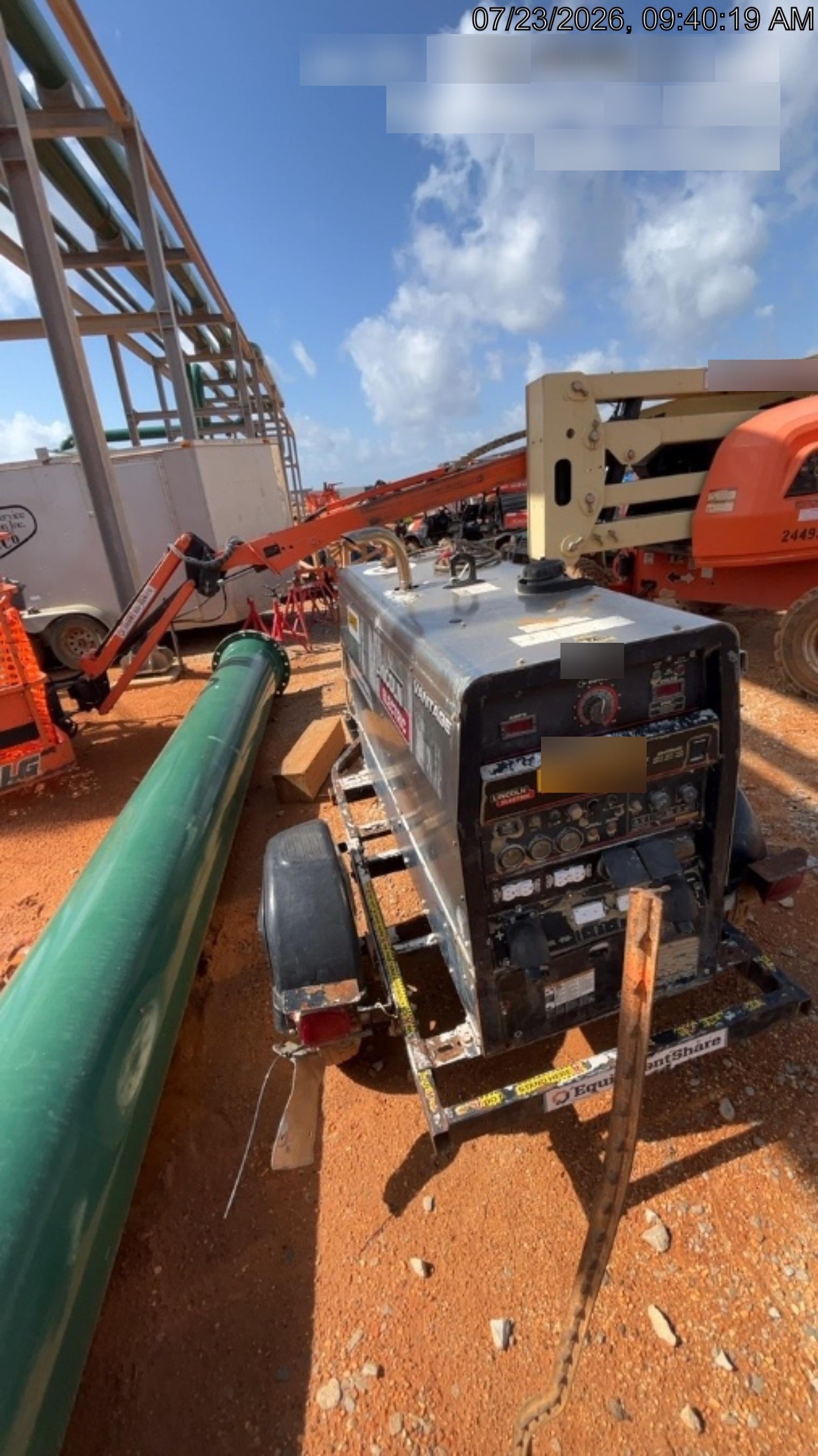 2019 Lincoln Electric Vantage 322 Welder Ready-Pak 3, Two wheel trailer, Fender and Light kit, Cable Rack