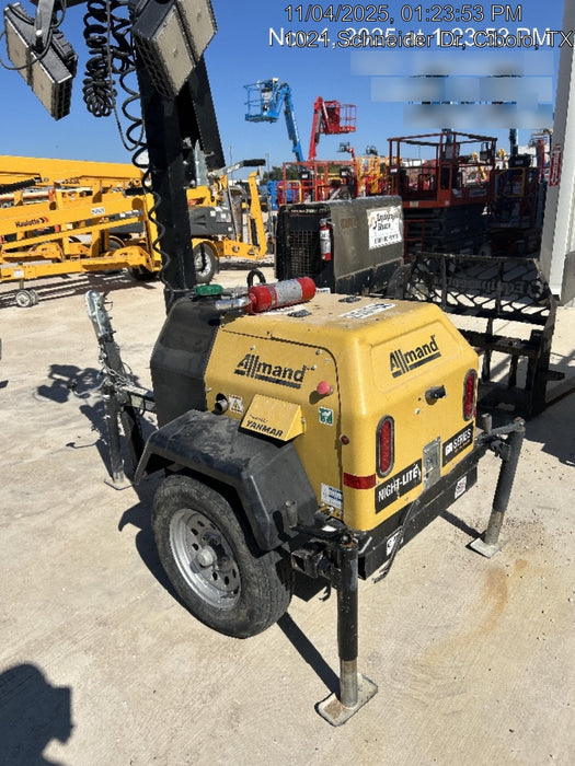 2022 Allmand NLV3GR (4) LED Light Fixture 350W, 23' Vertical Mast, 3kW Prime, Towable, ES Decals, T3