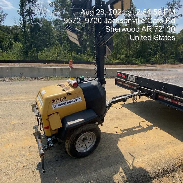 2022 Allmand NLV3GR (4) LED Light Fixture 350W, 23' Vertical Mast, 3kW Prime, Towable, Deep Sea L401, Leveling Jacks, Yanmar T4F 5.8hp