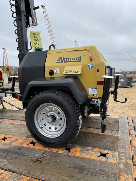 2022 Allmand NLV3GR (4) LED Light Fixture 350W, 23' Vertical Mast, 3kW Prime, Towable, ES Decals, T3