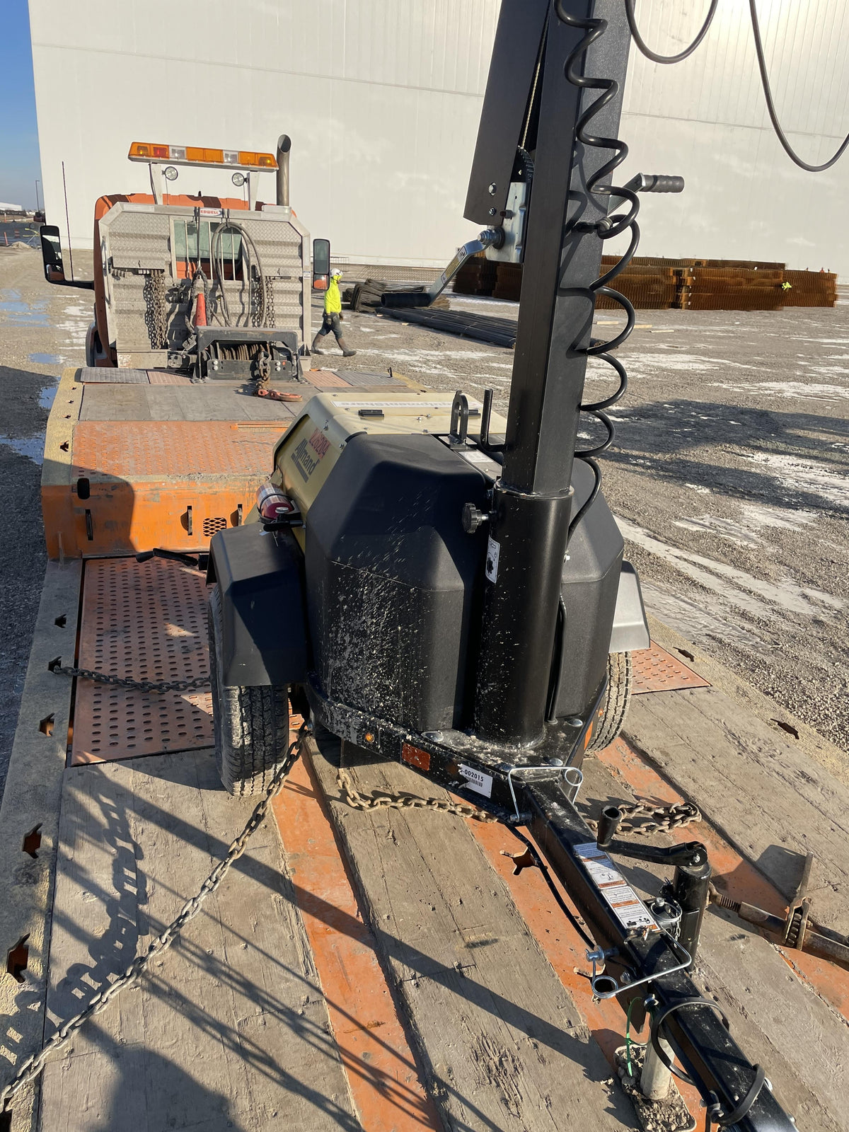 2022 Allmand NLV3GR (4) LED Light Fixture 350W, 23' Vertical Mast, 3kW Prime, Towable, Deep Sea L401, Leveling Jacks, Yanmar T4F 5.8hp