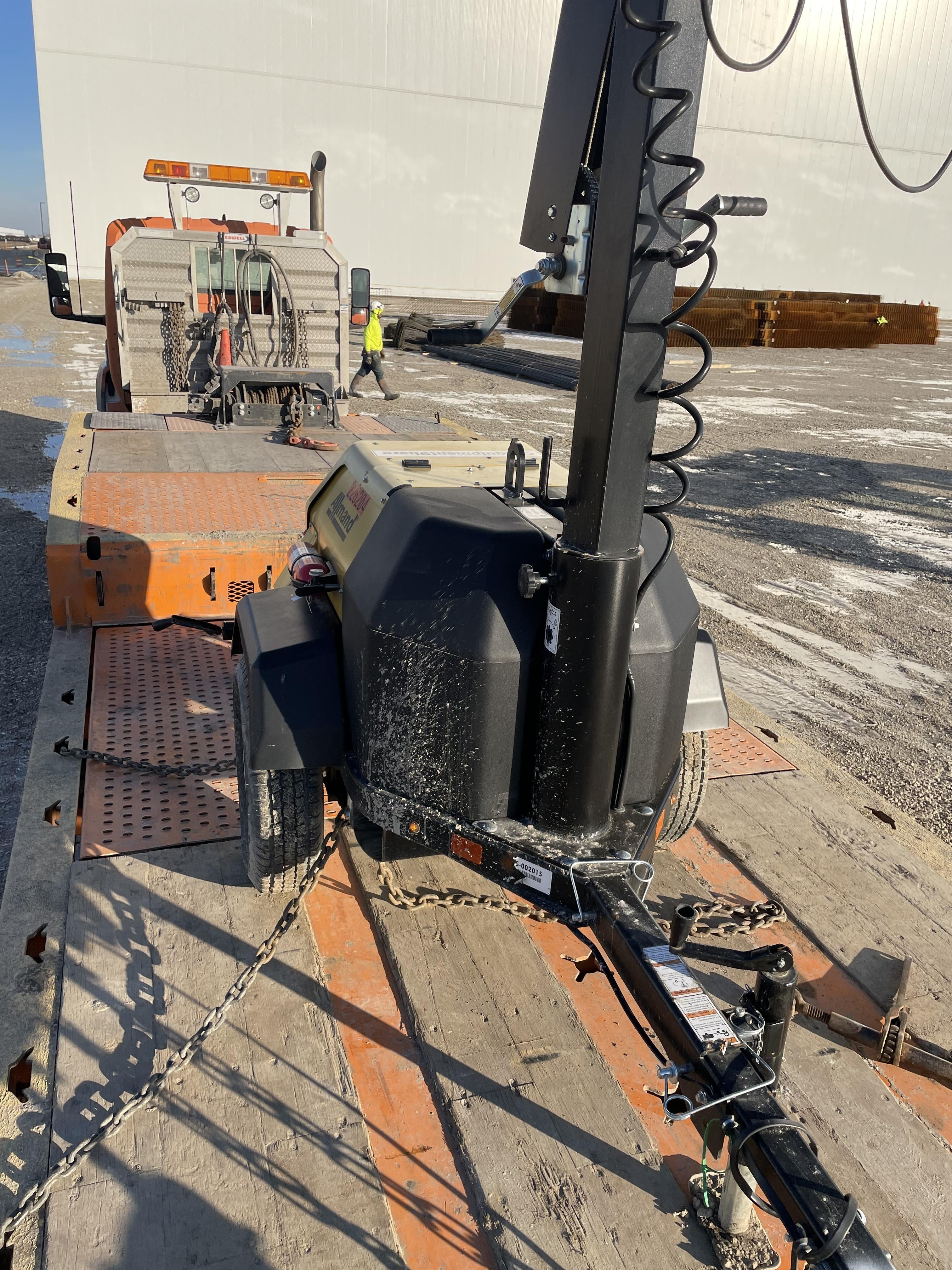 2022 Allmand NLV3GR (4) LED Light Fixture 350W, 23' Vertical Mast, 3kW Prime, Towable, Deep Sea L401, Leveling Jacks, Yanmar T4F 5.8hp