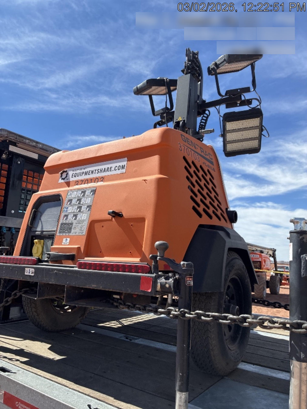 2023 Generac MLT2 Diesel, Flex Switch 120V Input, Powerzone Controller, 
(4) 320W LED Lights, 4kW Generator, 39.9 Gal Fuel Tank, 2" Ball, T3