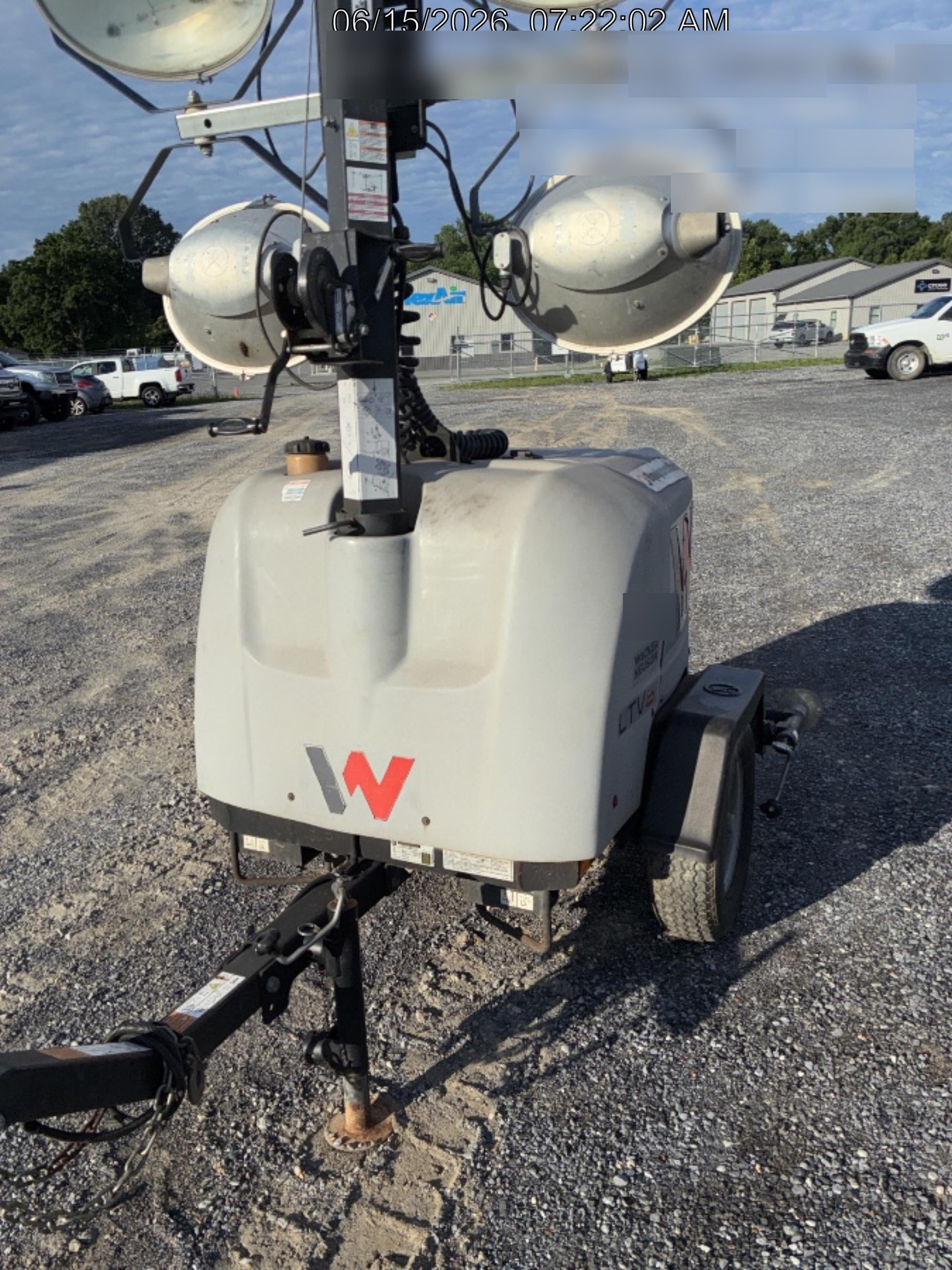 2018 Wacker Neuson LTV6L-MH Wacker Neuson LTV6L Mobile Light Tower w/Fuel Level Sensor Installed